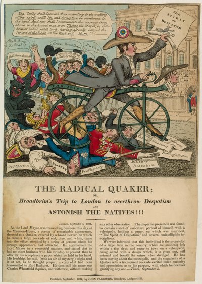 De Radicale Quaker, of, Broadbrims Reis naar Londen om het despotisme omver te werpen en de inboorlingen te verbazen!!! door English School