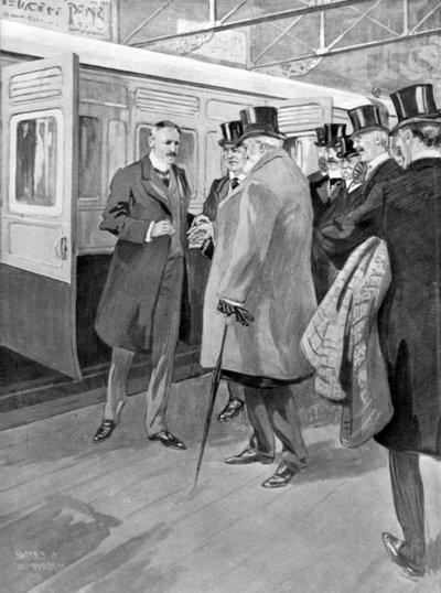 De ontvangst van Lord Milner, illustratie uit The King, 1 juni 1901 door English School