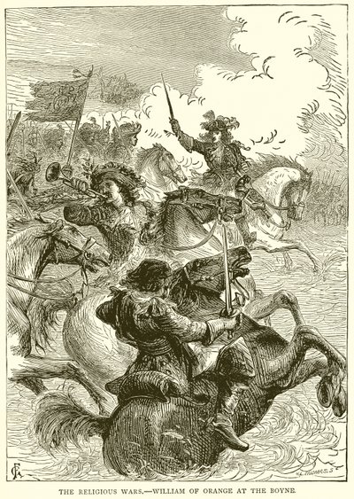 De religieuze oorlogen.--Willem van Oranje bij de Boyne door English School