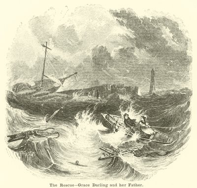 De redding, Grace Darling en haar vader door English School