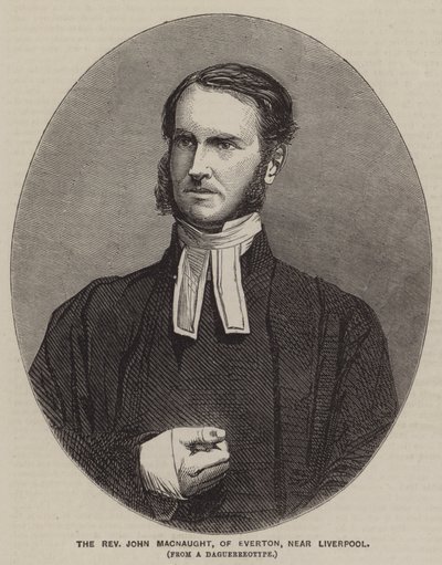 De eerwaarde John Macnaught, van Everton, nabij Liverpool (gravure) door English School