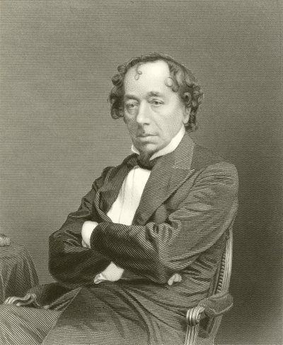 De zeer eerbiedwaardige Benjamin Disraeli door English School