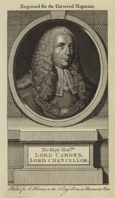 De zeer eerbiedwaardige Lord Camden, Lord Chancellor door English School