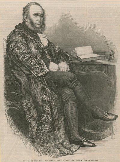 De zeer eerbiedwaardige Benjamin Samuel Phillips, de nieuwe Lord Mayor van Londen door English School
