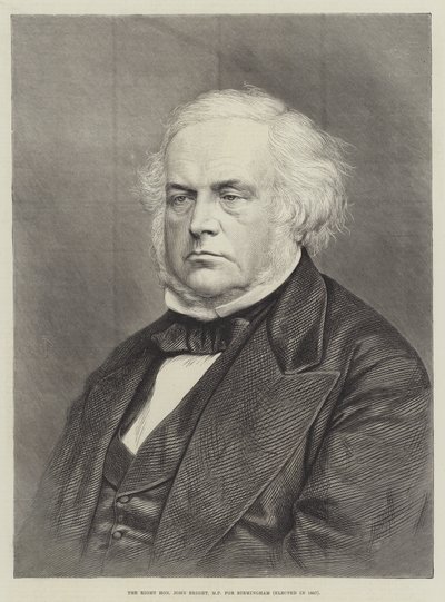 De zeer eerbiedwaardige John Bright, MP voor Birmingham, gekozen in 1857 door English School