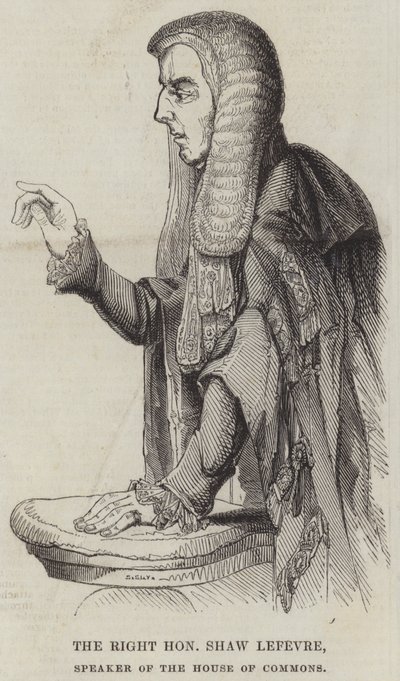 De Eerwaarde Shaw Lefevre, Spreker van het Lagerhuis (gravure) door English School