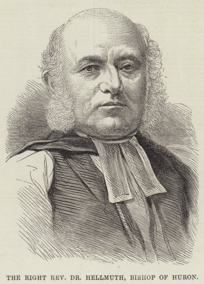 De zeer eerwaarde Dr Hellmuth, bisschop van Huron (gravure) door English School