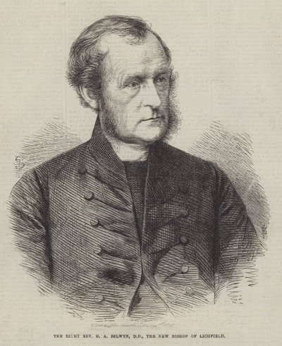 De zeer eerbiedwaardige G A Selwyn, DD, de nieuwe bisschop van Lichfield (gravure) door English School