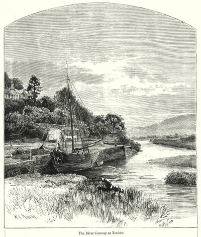 De rivier Conway bij Trefriw door English School