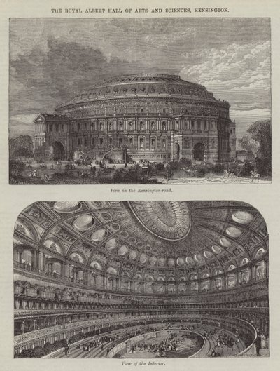 De Royal Albert Hall of Arts and Sciences, Kensington (gravure) door English School