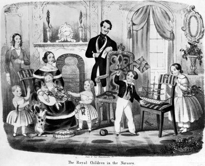 De koninklijke kinderen in de kinderkamer, door T. H. A. E., 1847 door English School