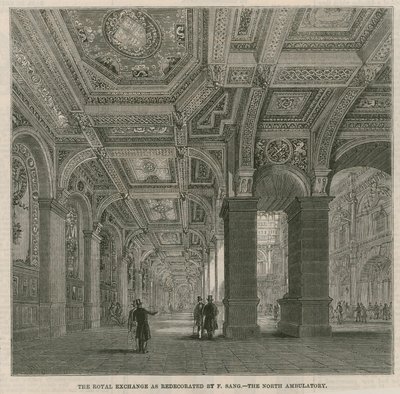 De Royal Exchange zoals heringericht door F Sang - de noordelijke wandelgang door English School
