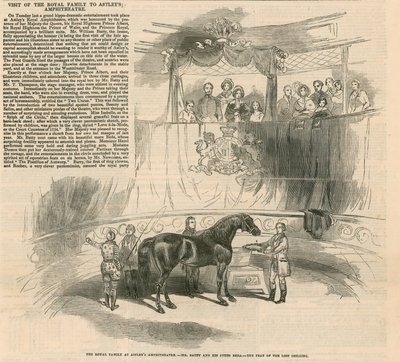 De Koninklijke Familie in Astleys Amphitheatre, Londen - De heer Batty en zijn paard Beda door English School