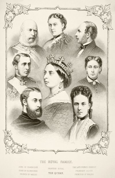 De koninklijke familie van koningin Victoria, uit 