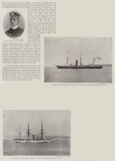 De Koninklijke Marine in Apia (gravure) door English School