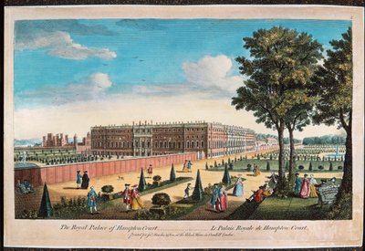 Het Koninklijk Paleis van Hampton Court door English School