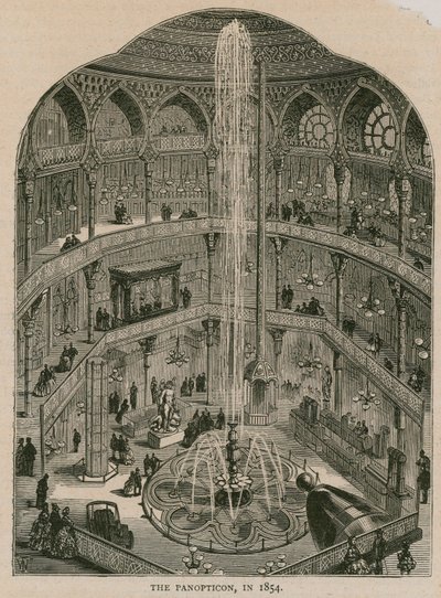 Het Koninklijke Panopticon van Wetenschap en Kunst, Leicester Square, Londen door English School