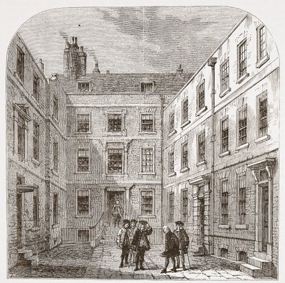 Het huis van de Royal Society in Crane Court door English School