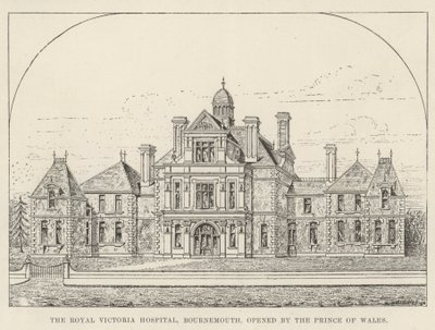 Het Royal Victoria Hospital, Bournemouth, geopend door de Prins van Wales door English School