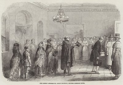 De Russische Ambassadeur, Baron Brunnow, verlaat Chesham House door English School
