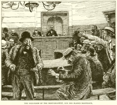 De Verkoopzaal van de Mont-de-Piete, Rue des Blancs Manteaux door English School