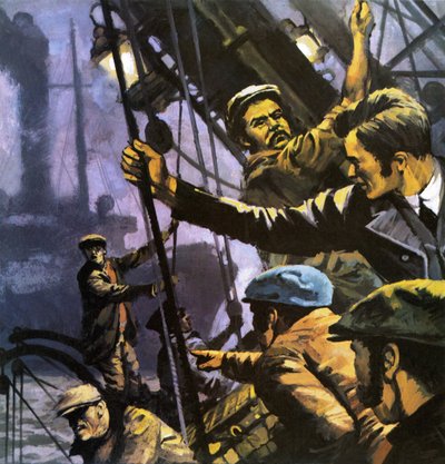 De Zeewolf. Illustratie bij het boek van Jack London. door English School