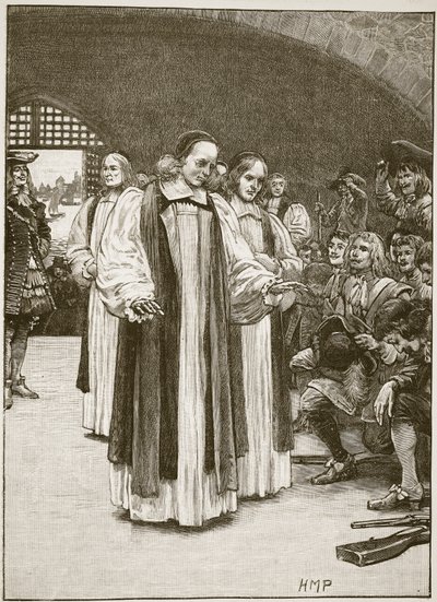 De zeven bisschoppen betreden de Tower, illustratie uit Cassells Illustrated History of England door English School