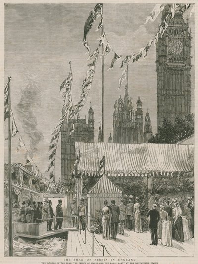 De Sjah van Perzië in Engeland door English School