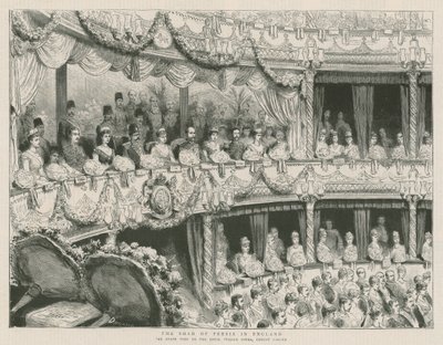 De sjah van Perzië in Engeland; Het staatsbezoek aan de Royal Italian Opera, Covent Garden door English School