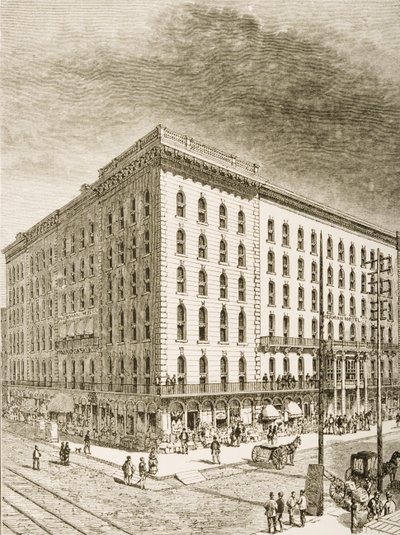 Het Sherman Hotel, Chicago, c.1870, uit 