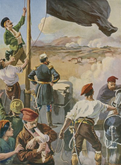 Het beleg van Cartagena, Spanje, 1873-1874 door English School