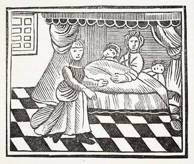 De Betekenis van Dromen, illustratie uit Chap-books of the Eighteenth Century door John Ashton, gepubliceerd 1882 door English School