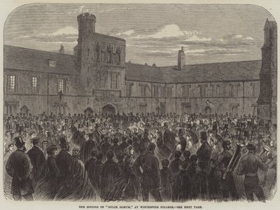 Het Zingen van "Dulce Domum," op Winchester College door English School