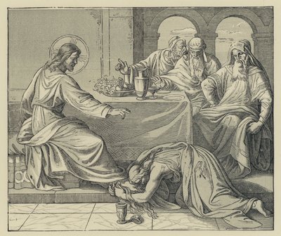 De Zondaar Vergeven (gravure) door English School