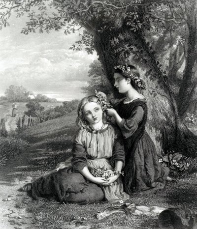 De zusters, gepubliceerd in het Art Journal (1867), gegraveerd door C. Cousen, 1867 door English School