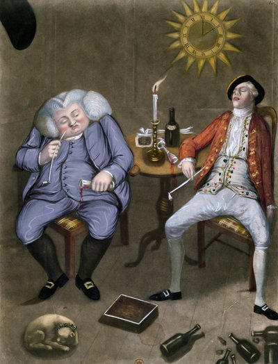 Het solide genot van fles en vriend, 1774 door English School