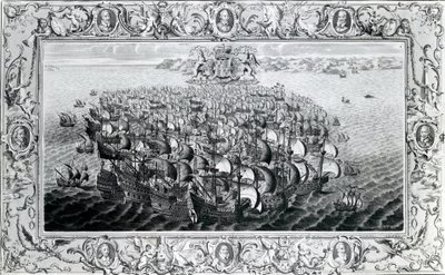 De Spaanse Armada, gepubliceerd door John Pine, 1739 door English School