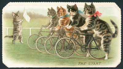 De Start, Kattenfietsrace, Kerstkaart door English School