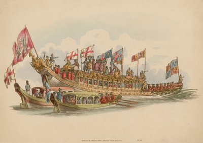 De Stationers Barge, rivier de Theems, Londen door English School