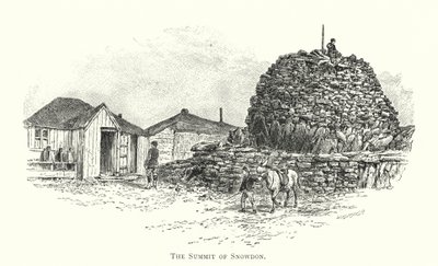 De Top van Snowdon (gravure) door English School