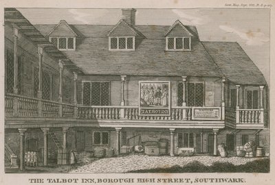 The Tabard Inn, Southwark door English School