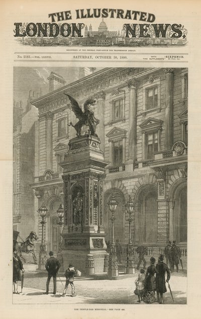 Het Temple Bar monument door English School