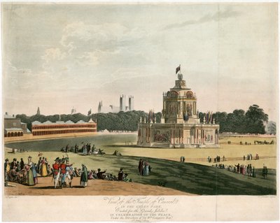 De Tempel van Concord gecreëerd voor de Vrede van 1814 door English School