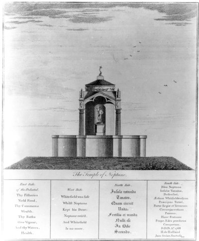 De Tempel van Neptunus bij Kingsgate op het eiland Thanet, 1768 door English School