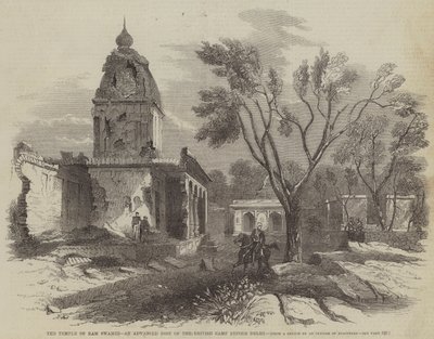 De Tempel van Ram Swamee, een Voorpost van het Britse Kamp voor Delhi door English School