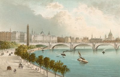 De Thames Embankment--kijkend naar het oosten door English School