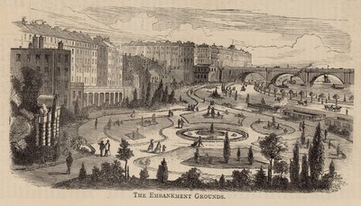 De Thames Embankment gronden door English School