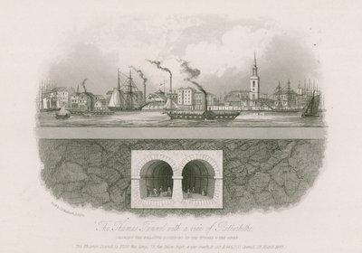 De Thames Tunnel met een uitzicht op Rotherhithe door English School