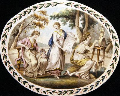 De Drie Muzen van de Kunsten, ca. 1790 door English School