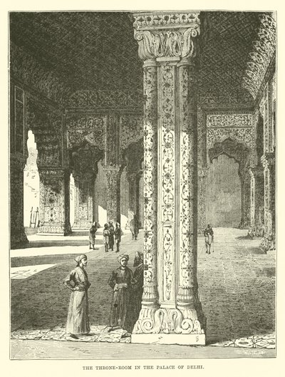 De Troonzaal in het Paleis van Delhi door English School